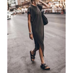 Mikuta THE DARK FADED LONG BATWING TEE DRESS sz M